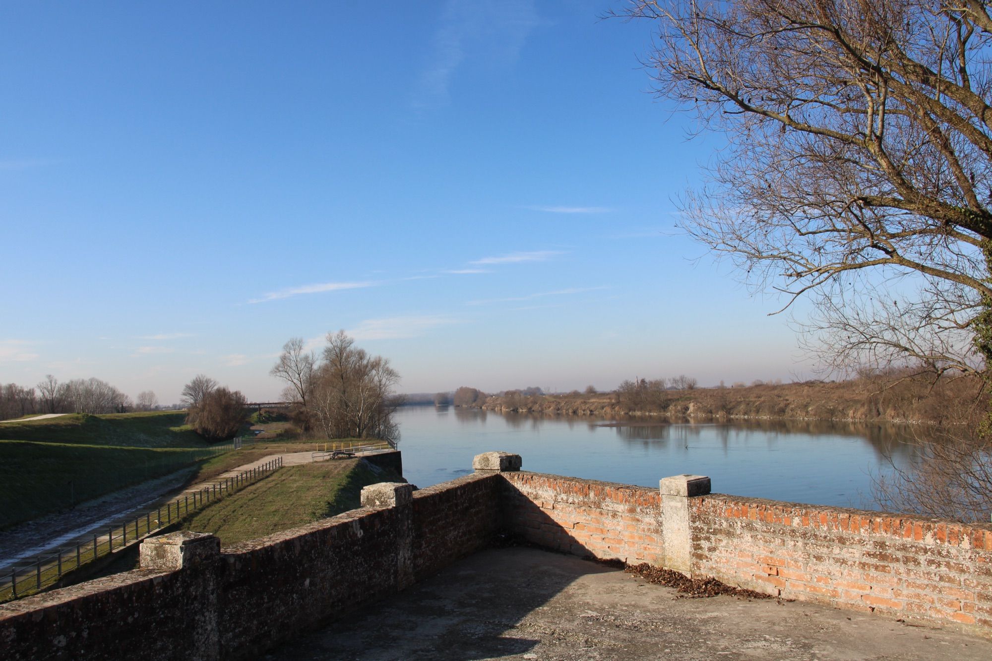 Adige river embankment with panoramic view